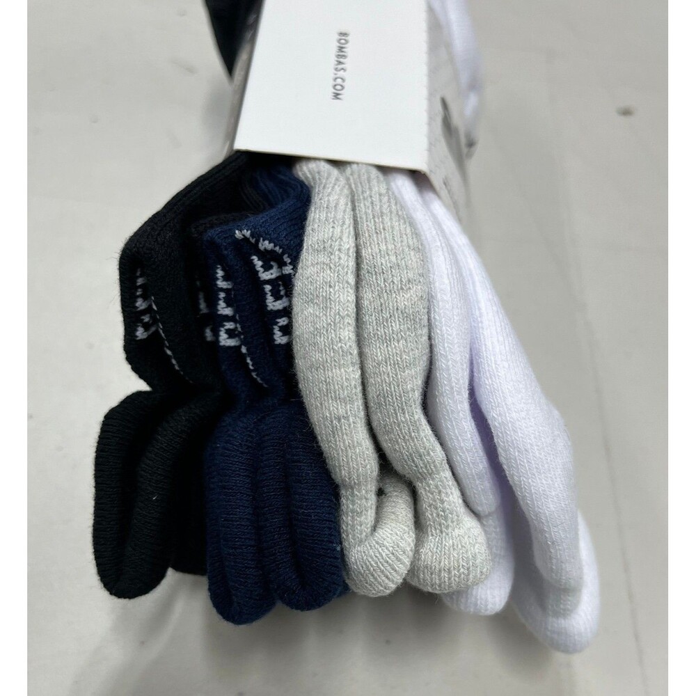4 Pack Bombas Mens Womens Unisex Ankle Socks Black Blue Gray Size Medium NEW - Picture 4 of 5